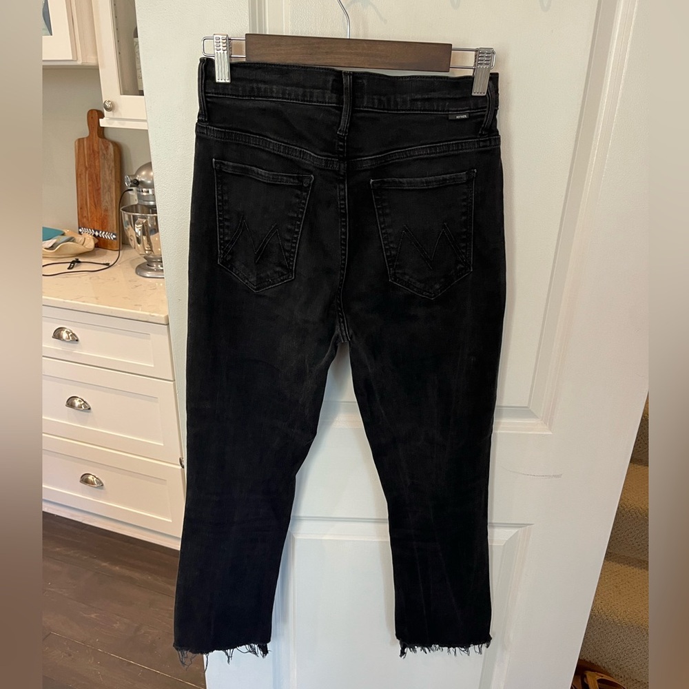 MOTHER Jeans Black Crop Flare size 29